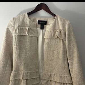 Ann Taylor Women's Textured Cream Blazer